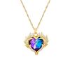 Exaggerated Colorful Love Full Diamond Light Luxury Temperament Gorgeous Full Diamond Necklace Female Versatile Collarbone Chain Titanium Steel
