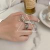 Trendy Korean Fashion Hollow Design Double Layer Ring Adjustable For Occasions All