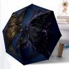 1pc Sturdy 8-Bone Auto Umbrella, Pale Lilac Floral Butterfly Garden Umbrella, Digital Printed, Foldable Umbrella for On-the-Go Outdoor Use