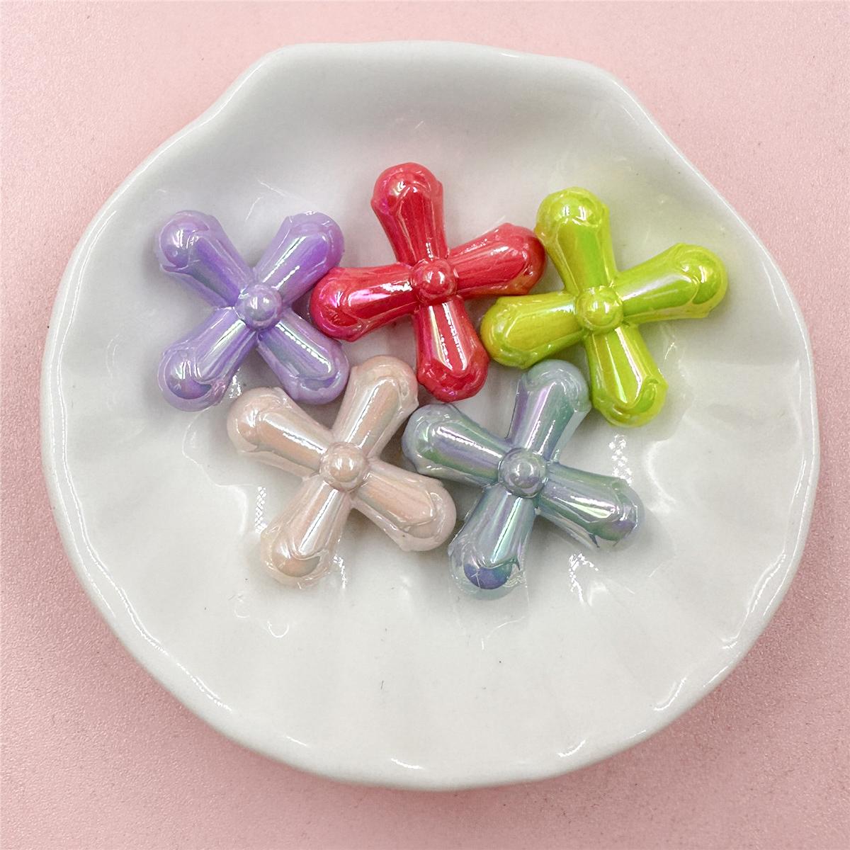 

DIY бисероплетение аксессуар ювелирный кулон акриловый крест 5 шт. бусины красочные аксессуары 24,7*24,3 мм аксессуары