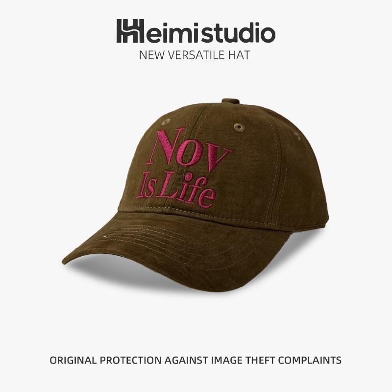 25 Early Autumn New Soft Top Letter Embroidered Baseball Cap Men and Women Peaked Cap Widened Hat Tide