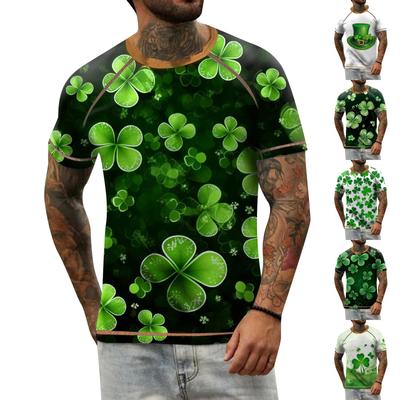 Men's Raglan T-shirt Retro Short Sleeve Round Neck Letter Printing Tops