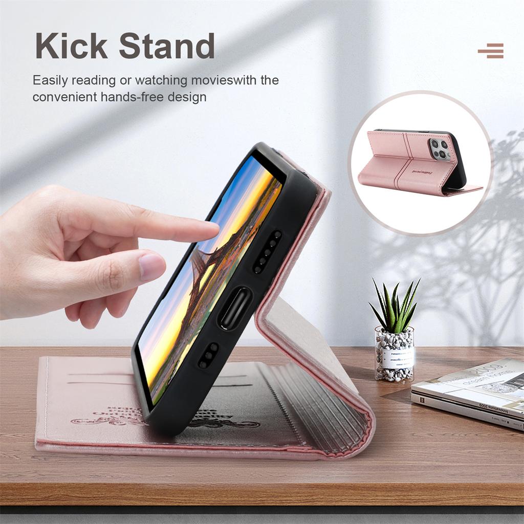 For iPhone 16e Wallet Case Magnetic Closing Leather Phone Cover