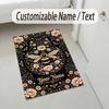 Bee Floral Theme Soft Crystal Velvet Rug Custom Name & Text Print Non Slip Floor Rug for Bedroom Living Room