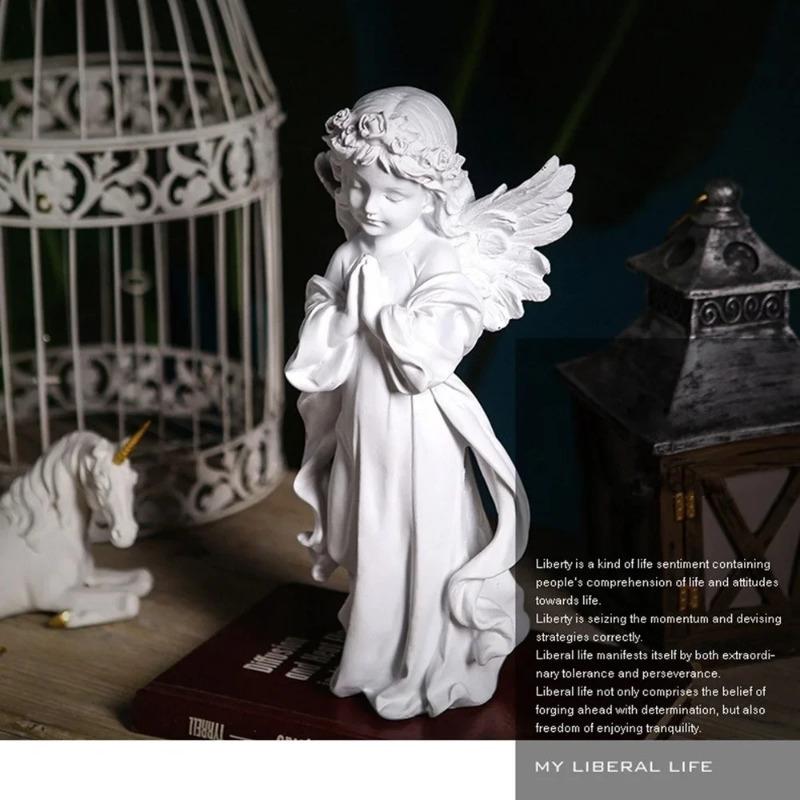 1PC Home Decor Accessories Artistic Resin Angel Shape Beautiful Figurine for Store Sculpture Modern Art Decoration.