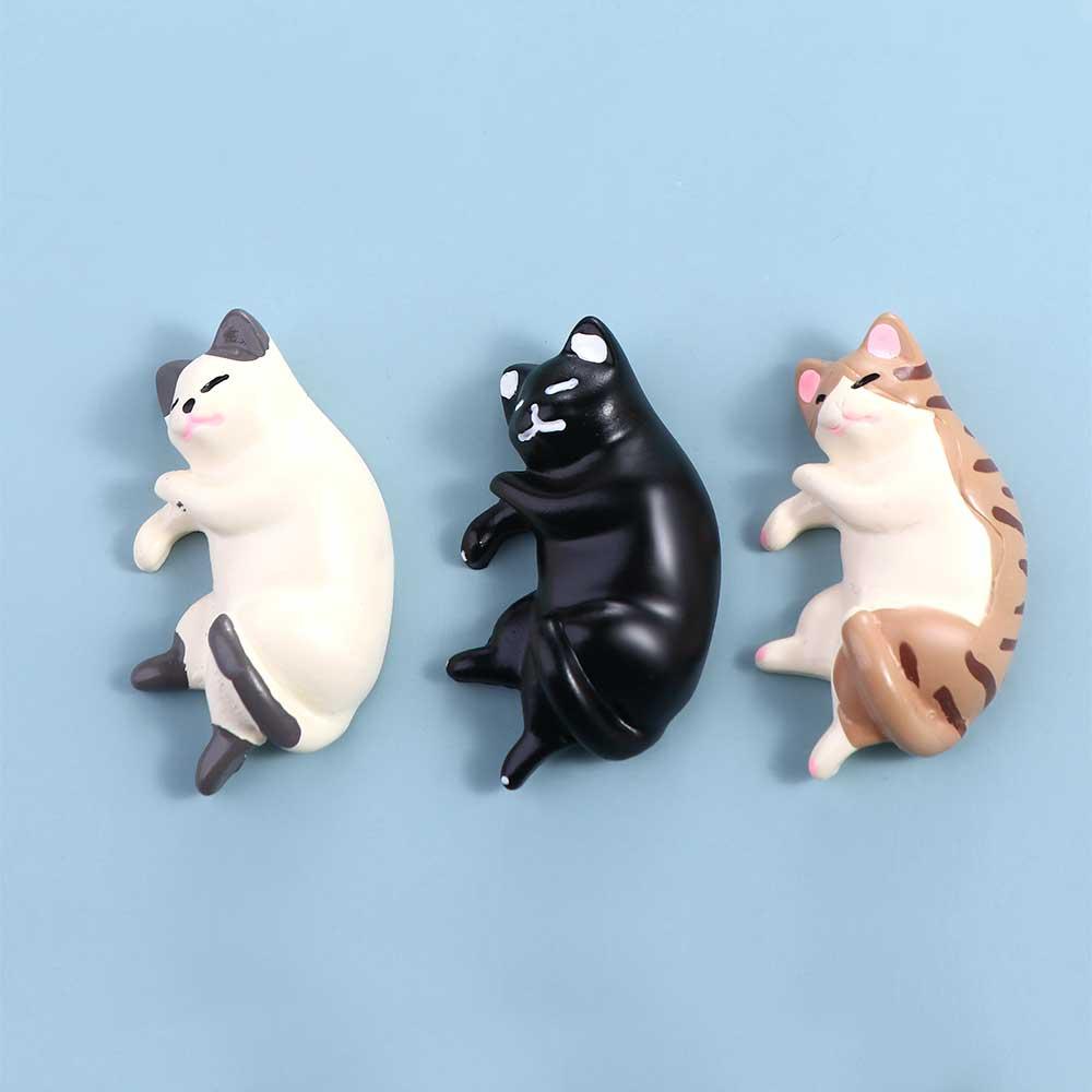 Resin Simulated Cat Fridge Ornaments Cute Lazy Cat Miniatures  Message Photo Wall