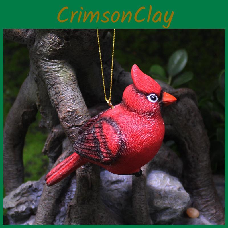 Bird Resin Red Handicraft Decoration Suitable For Wedding And Christmas Gift
