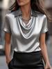 Chemise Simple Moderne à Col Claudine pour Femme 2025