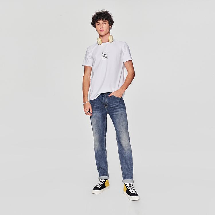 Letter Print Round Neck Short Sleeve Casual T-Shirt Men tops White LMT0081114LE00FK14000