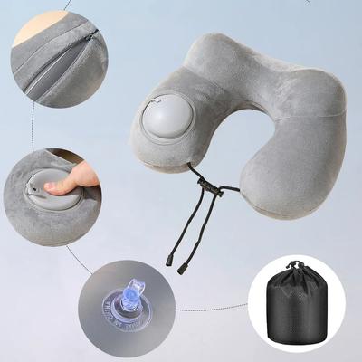Travel U-shaped Hump Pillow with Compression and Inflatable Portable Flight Neck Pillow Amagi