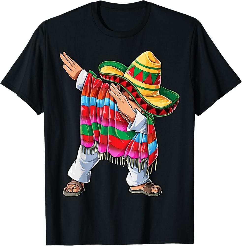 Dabbing Mexican Poncho Cinco de Mayo Men Sombrero Funny Dab T-Shirt Unisex T-Shirt M