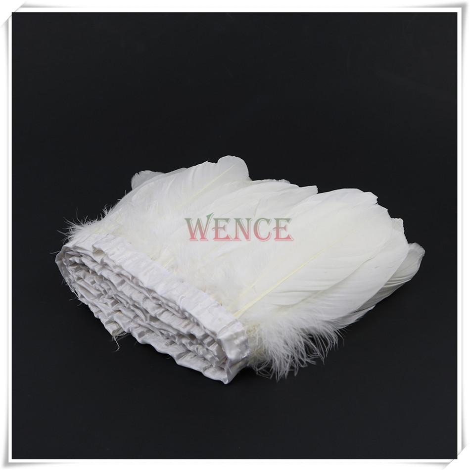 High Quality Multicolor Goose Feather Trims 2yards 6-8inches/15-20cm Fringed Feather Trim for Skirt/costumes Ribbon Feathers