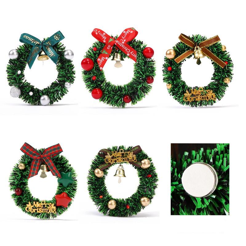 Christmas Decoration Magnetic Wreath Simulation Christmas Wreath Mini Magnetic Refrigerator Magnet Christmas Wreath Decoration