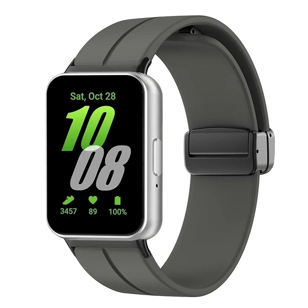 Cinturino in Silicone per Samsung Galaxy Fit3 Cinturino per Orologio Fibbia Magnetica Braccialetto Sostituzione Correa