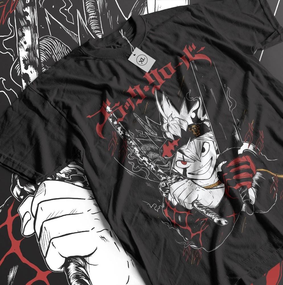 Anime Black Clover Asta Half Demon Black T-Shirt Unisex T-Shirt XXL