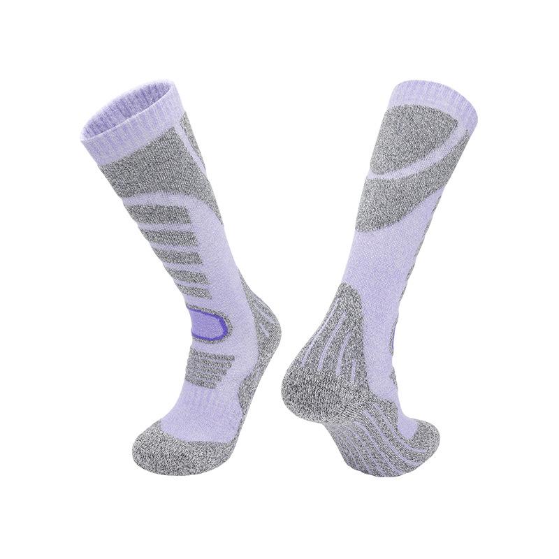 Children's and Adults' Merino Wool Winter Ski Socks - Thick, Warm, Towel Bottom, High-Top Snow Socks
