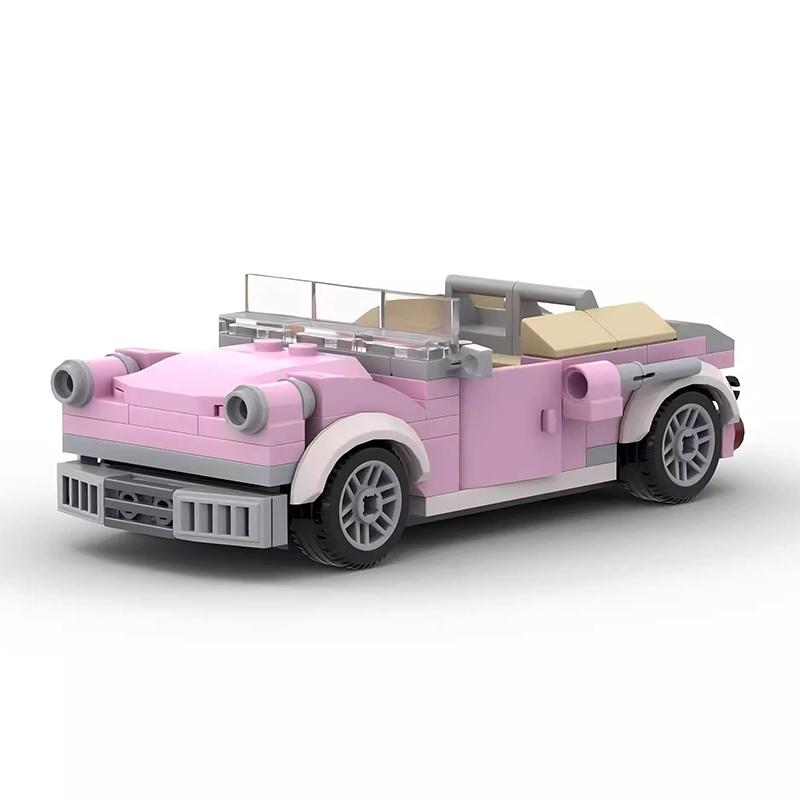 MOC City Mini Car Tractor Snowmobile Camper Van Fiated Taxi Truck Head Speed Vehicles Sets Building Blocks Toys Christmas Gift