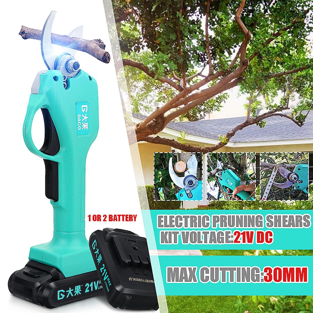 21V 30mm Electric Pruning Shears Tool Cordless Pruner Cutter Garden Tree Nursery