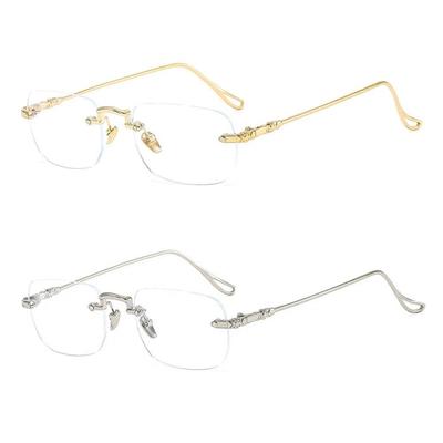 Fashion Square Metal Anti-Blue Light Reading Glasses Eye Protection Ultralight Hyperopia Glasses Optical Spectacle Eyeglass