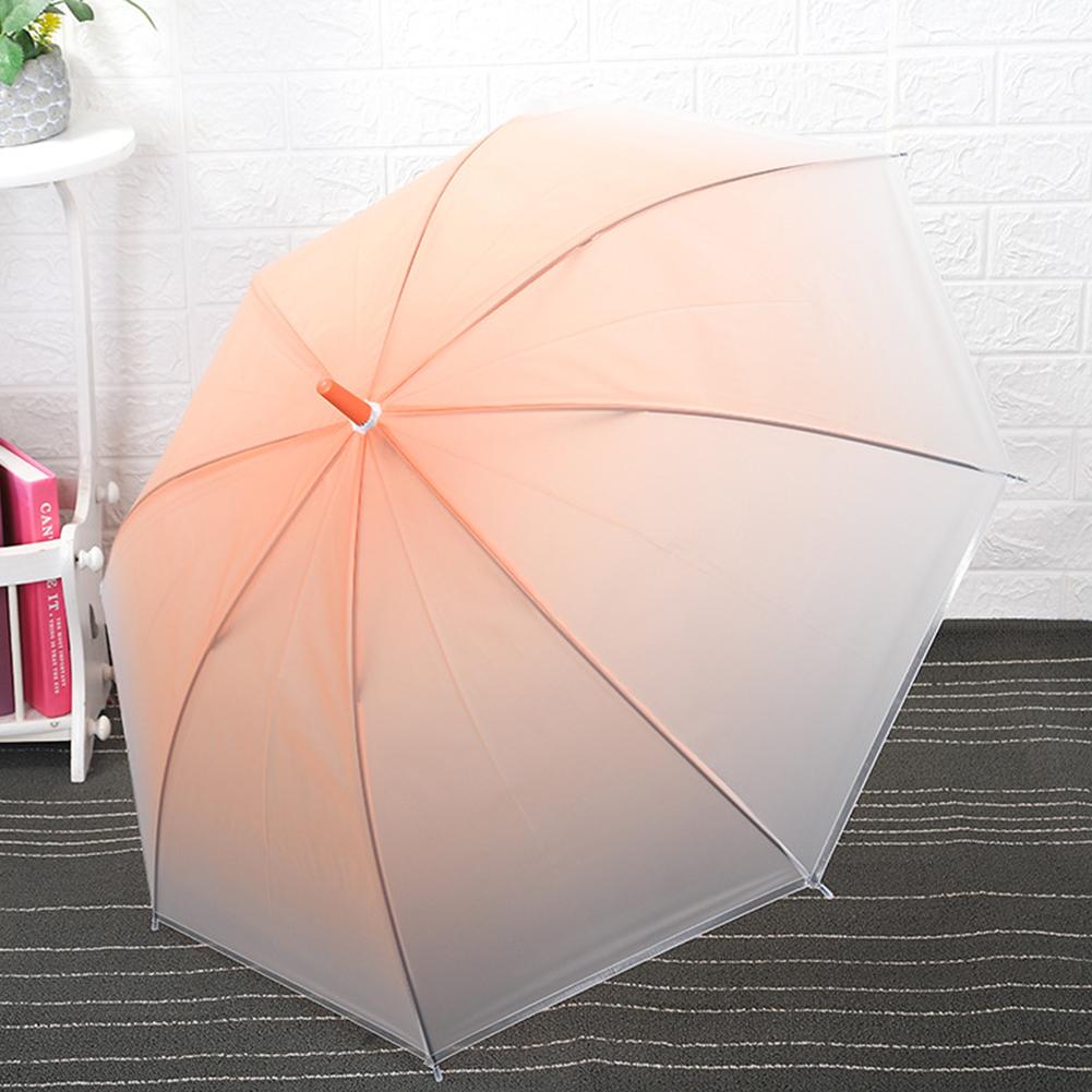 Transparent Color Gradient Umbrellas Strong Waterproof Sunshade Long Handle Large Umbrella for Women Sun Rain UV Umbrella