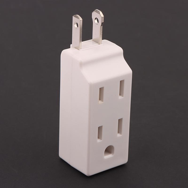 3 In 1 American Standard Power Plug Adapter Nema 1-15P Male To Female 125 Degree Rotation Us 2 Pin To 3 Pins Socket