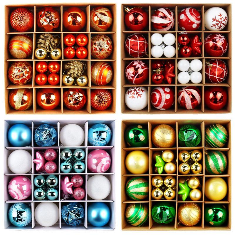 Christmas Tree Ornaments: Holiday Party Decor Ball Set with Gift Box