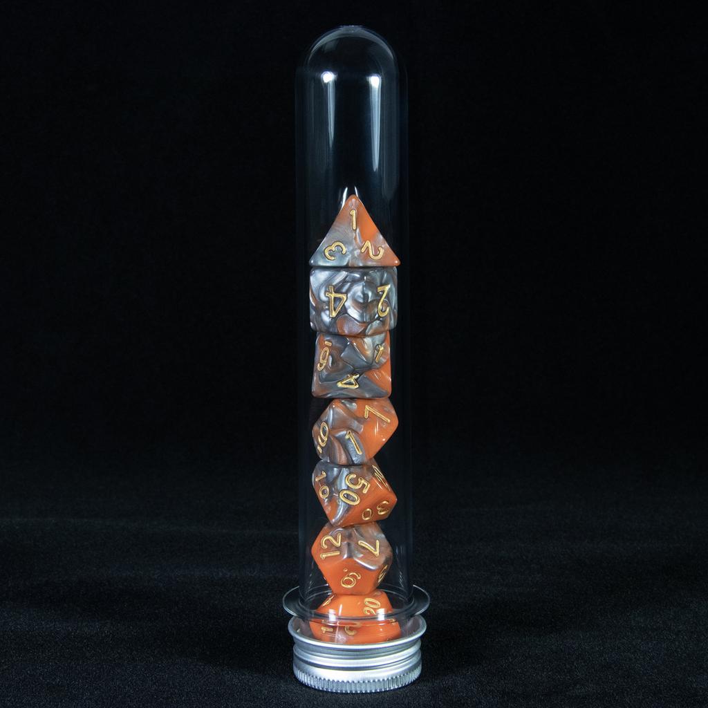 7 szt. Wielościenne kostki w mieszanych kolorach z tubą do DND TRPG RPG Cthulhu COC Gra planszowa Drużyna prowadząca Zestaw kości DND