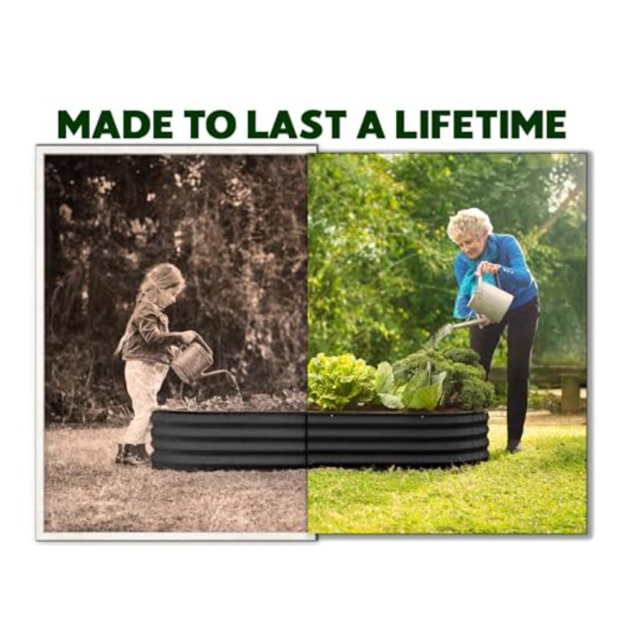 Galvanized Raised Garden Beds Outdoor 6×3×1 Ft 2-Pack Planter for Vegetables Flowers Large Metal Garden Box Patented Tool-Free
