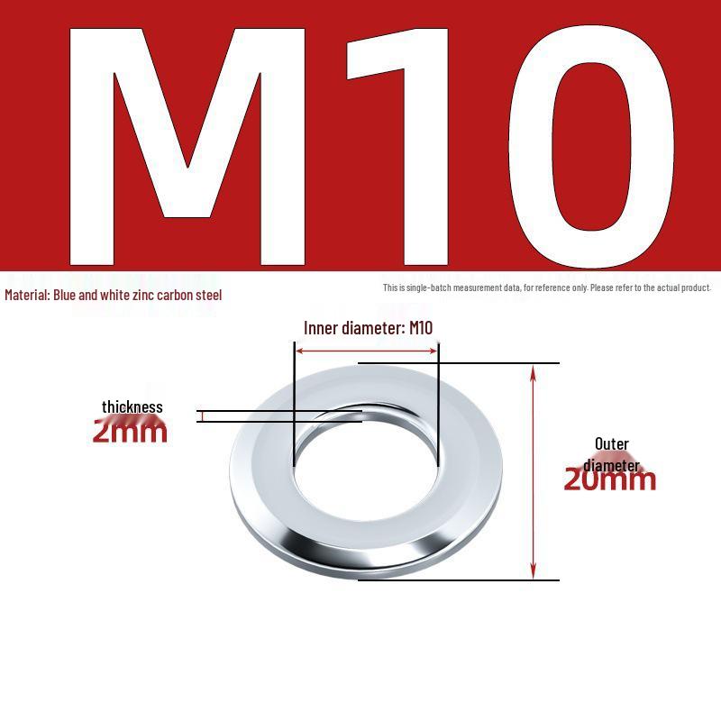 Chamfered Flat Washer 304 Stainless Steel, Blue-White Zinc, Black Zinc, GB97.2, Shim M5 M8 M16