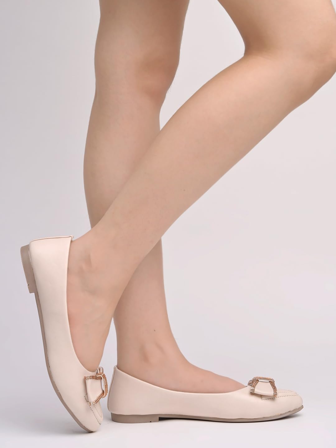 Shoetopia Pointed Toe Bow Detailed Cream Bellies For Women Girls Eu38 5 UK кремовый 1890₽