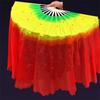 45cm Half Circle Silk Kids Children Bamboo Fans Hand Dye Adults Fan  Veil Pairs Yangko Dance Tools