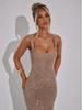 2026 European & American Summer Backless Sequin Evening Gown with Spaghetti Straps