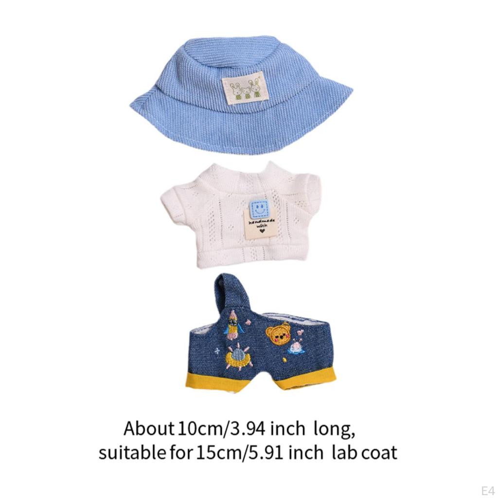 Mini 17cm 6inch Doll Clothes Costume Girl Outfits for Pendant White Blue