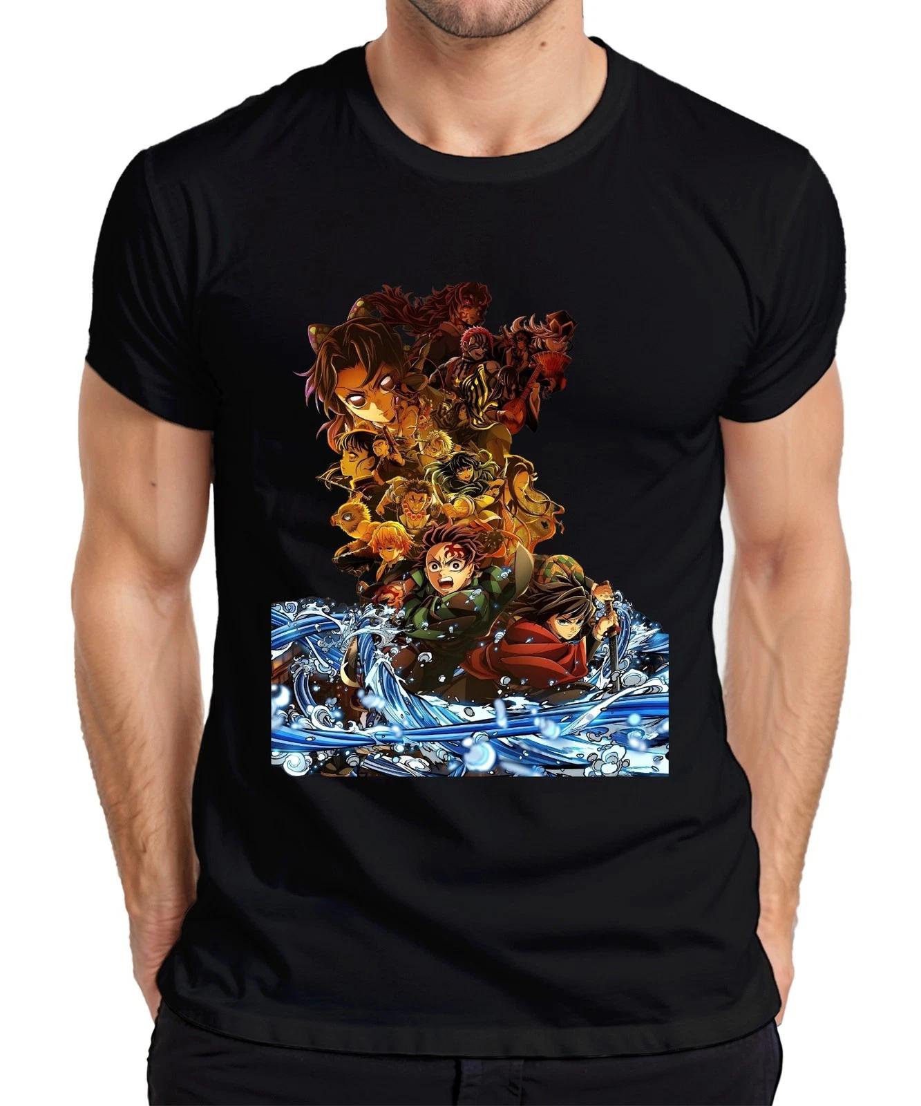 Kimetsu no Yaiba Demon Slayer Tanjiro Nezuko Zenitsu Inosuke Herren T-Shirt S