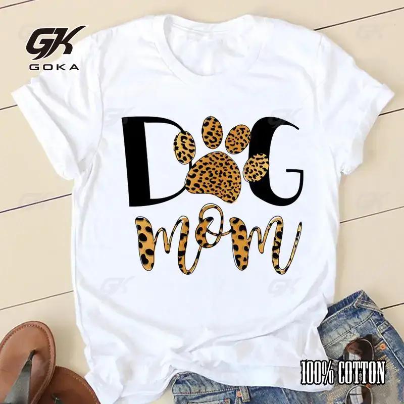 Women Cotton T shirt Dog Paw 90s Trend Ladies Fashion Clothing Short Sleeve Cartoon Clothes Vintage Female Tees Graphic T shirts