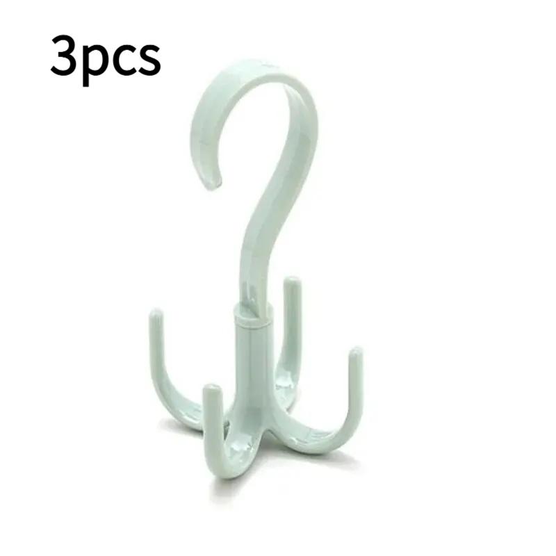 3/9pcs Rotary Four-Jaw Hook Multi-Function Wardrobe Storage Clothes Rack Door-Hanging Bag Plastic Storage Household Clothes Rack