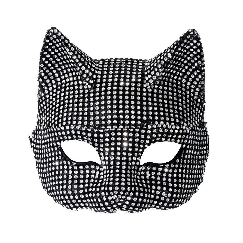 Rhinestone Cat Girl Mask Gloves Set Cosplay Prop Masquerade Gloves  Dance Performance