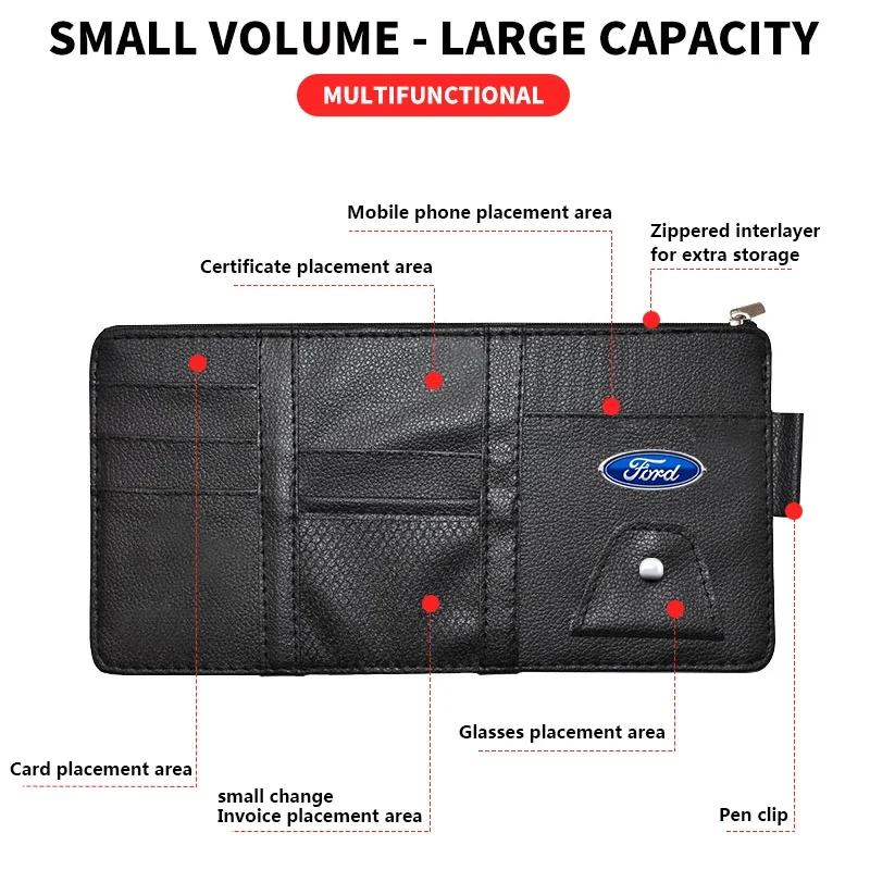 Car Sun Visor Point Organizer Storage Pocket Pouch Bag Card Glasses Storage Holder For Ford Ecosport Edge Figo Flex Focus Fusion
