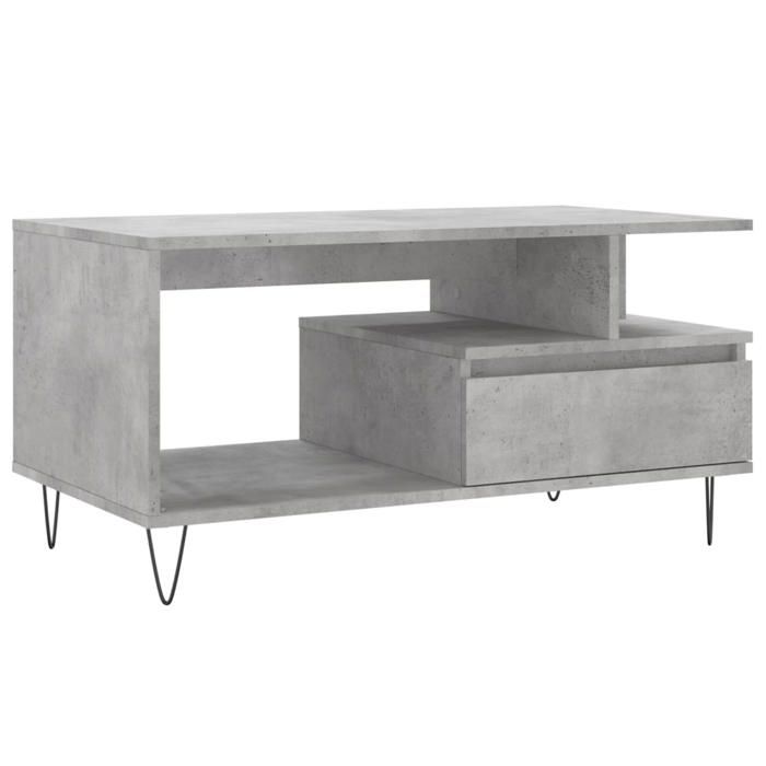 VidaXL Table basse Gris béton 90x49x45 cm Bois d'ingénierie 831024