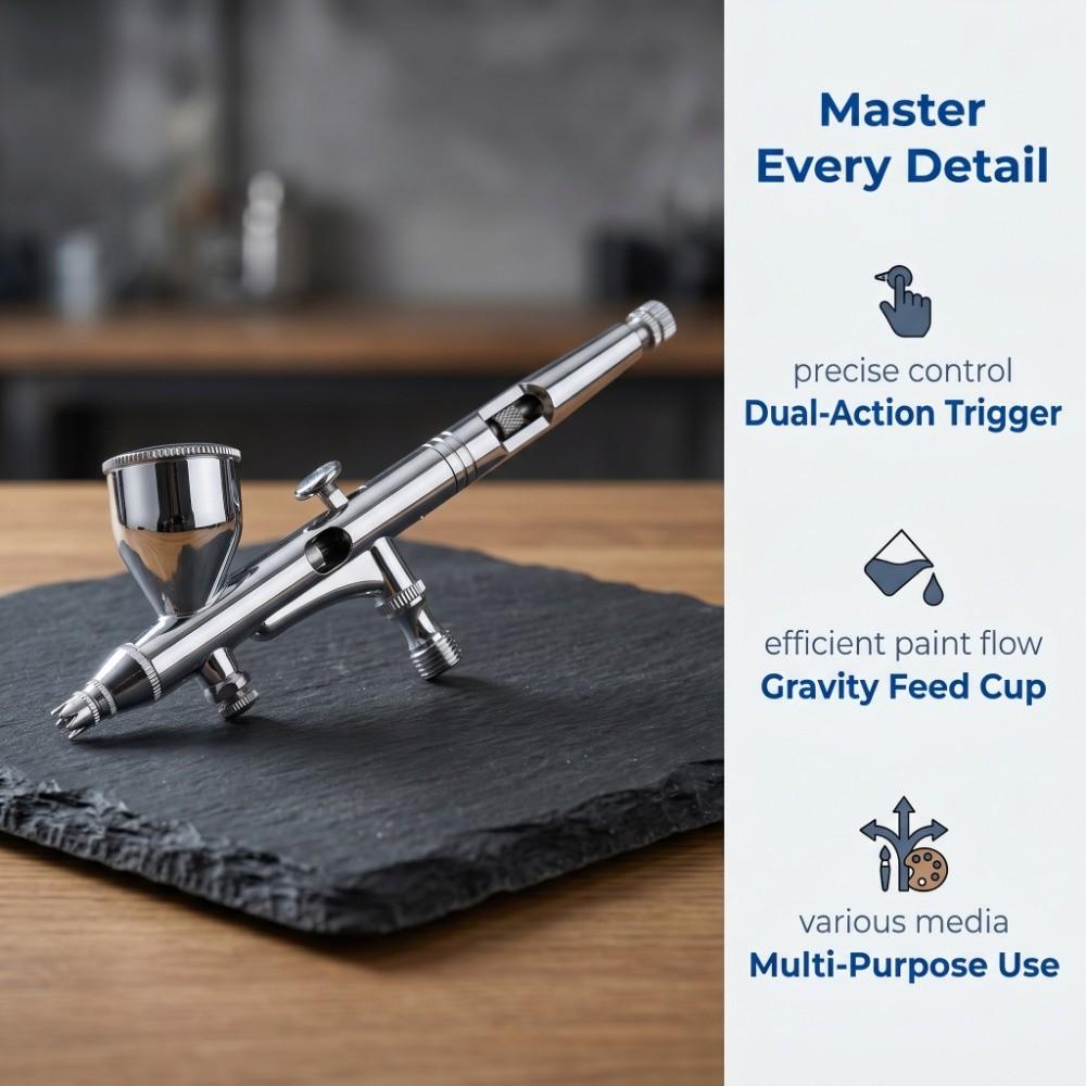 Dual Action Airbrush Kit Gravity Feed Spray Tool Nail Airbrush Kit Handicraft Spray Coloring
