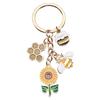 Sunflower Honeycomb Oil Drip Bee Keychain - Creative Personalized Pendant
