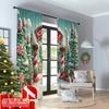 2pcs 2D flat printing Merry Christmas Popular Window Curtains Christmas party Versatile Fabric Without Electricity Family Party