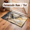 Abstract Geometric Theme Crystal Velvet Floor Rug Personalized Custom Name Text Warm Carpet Home Decoration