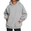 Women Fall Winter Hoodie Thick Hooded Long Sleeves with Big Pocket Plus Size Mid Length Solid Color Loose Elastic… More