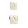 Xiaoxiangfeng Leather Drawstring Lucky Bag, Bucket Bag, Hand-held Bag, Diamond-shaped Chain Leather Hand Bag, Shoulder Pleated Bag