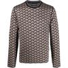 FW21 Geometric Pattern Jacquard Wool Sweater Men Sweater Black 6K1MYA-1MFCZ-F914