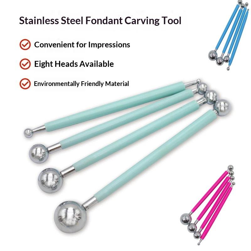 Point Drill Creasing Pen Set 4Pcs Double Head Spiral Clay Sculpting Tools for Home DIY Clay Carving Embossing Handcrafts