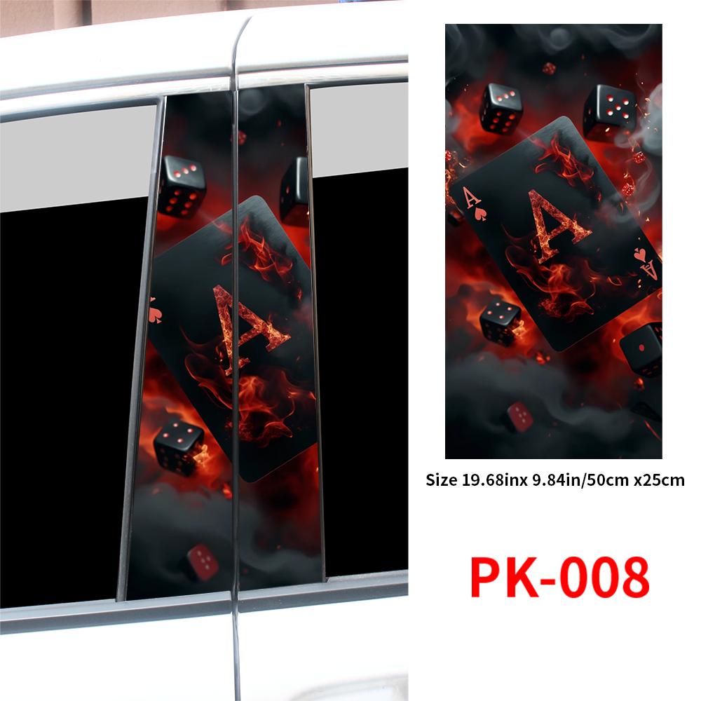 Creative Poker Car Stickers Waterproof Auto B Pillar Decor Cover Scratches Durable Car Doors Pillar Vinyl Decals Vehicle Decors