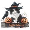 Fun-f183Happy Halloween Cartoon Cat Bedroom Porch Home Beautification Decorative Wall Stickers