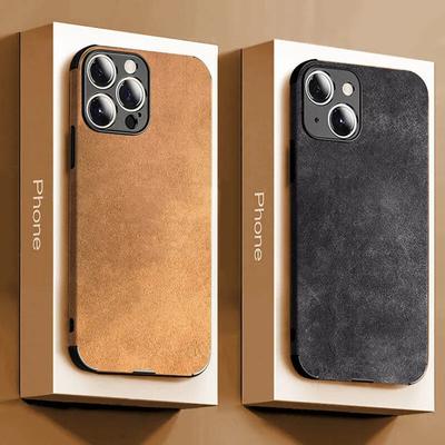 Luxury Shockproof Lambskin PU Leather Case For iPhone 14 13 12 11 Pro Max X XS XR 7 8 Plus Retro Soft Shockproof Cover